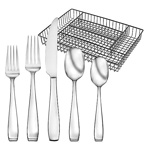 Oneida Jonas 50 Piece Service for 8 Flatware Set with Caddy